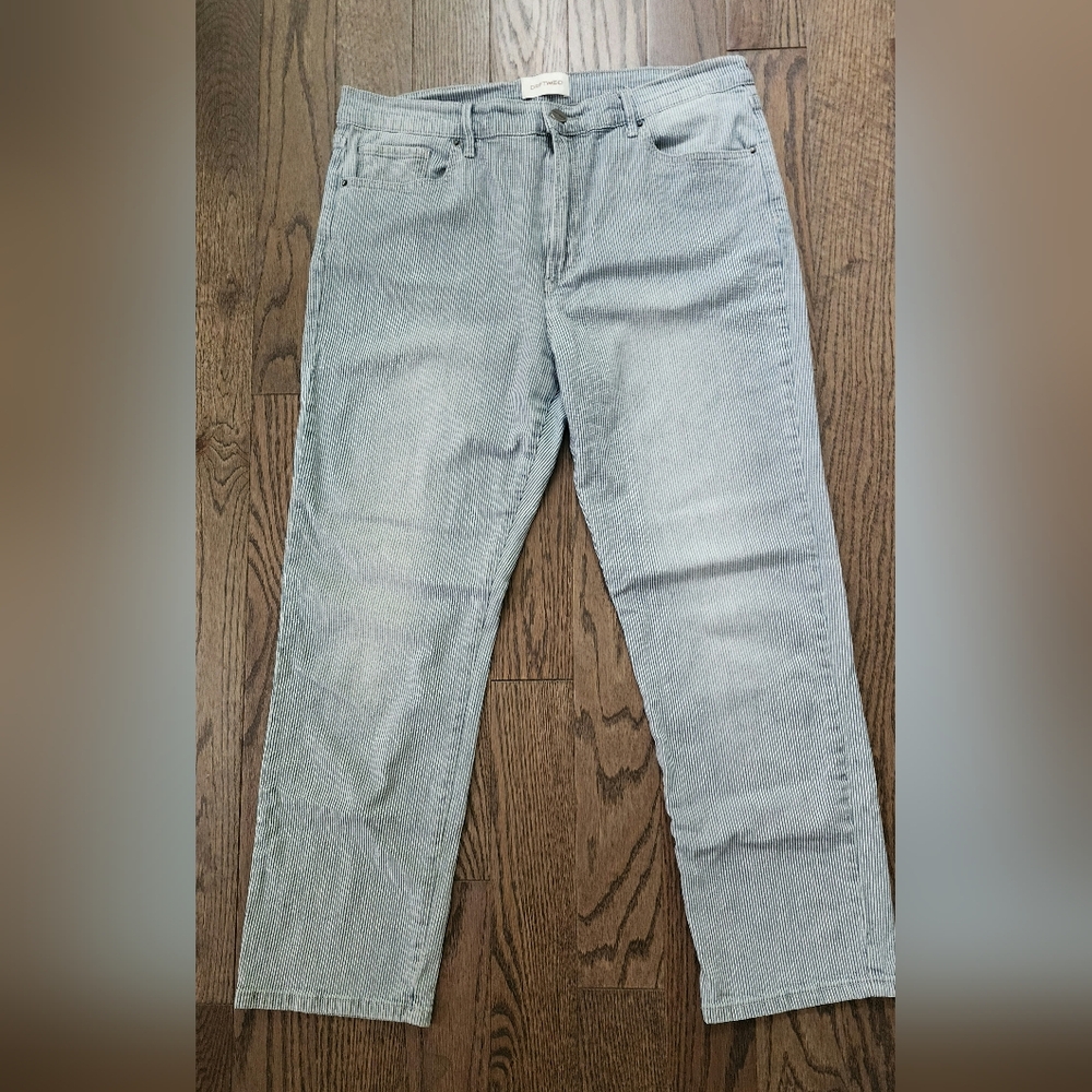Driftwood Women's Striped Jeans - Light Blue